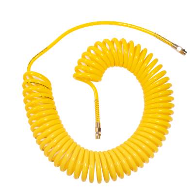 Spiral tubes for connection of movable systems, for garages / tyres in COEX PU/PA with rotating fittings 3/8'' male